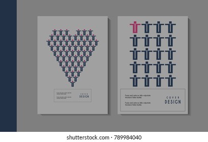 Vector minimalistic cover design. Template for brochure, education, business, web design.