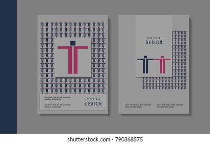 Vector minimalistic cover design. Template for brochure, education, business, web design.