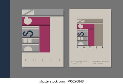 Vector minimalistic cover design. Template for brochure, education, business, web design.