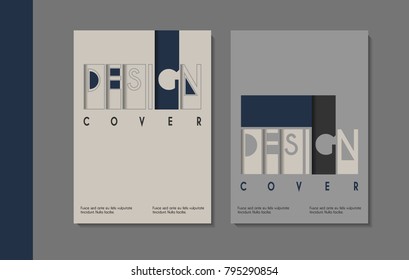 Vector minimalistic cover design. Template for brochure, education, business, web design.