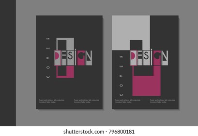 Vector minimalistic cover design. Template for brochure, education, business, web design.