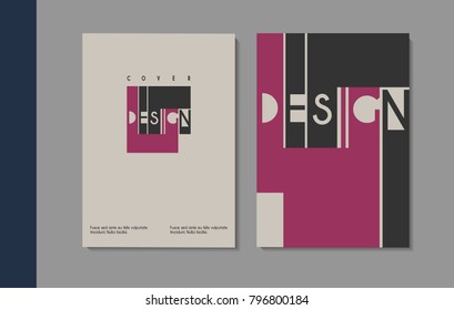 Vector minimalistic cover design. Template for brochure, education, business, web design.