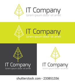 Vector minimalistic it or design studio logo set