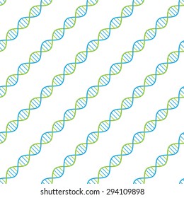 Vector minimalistic DNA seamless pattern. DNA spiral scientific background