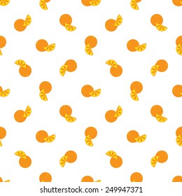 Vector minimalistic flat orange fruits seamless pattern