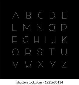Vector minimalistic font - creative English alphabet, thin latin letters