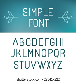 Vector minimalistic font set - outline letters in modern style