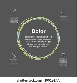Vector minimalistic hand-draw circle. Abstract template - simple, but effective graphic element.