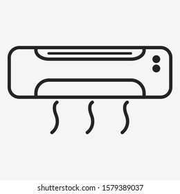 Vector minimalistic illustrated object, symbol, fan icon, with snowflake and sun instead of blades, designed for ventilation, warming, cooling.
