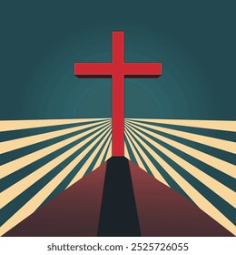 Vector minimalistic illustration of the Holy Cross an important holy symbol to represent the Son of God Jesus Christ