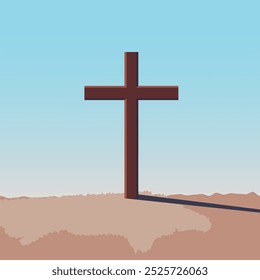 Vector minimalistic illustration of the Holy Cross an important holy symbol to represent the Son of God Jesus Christ
