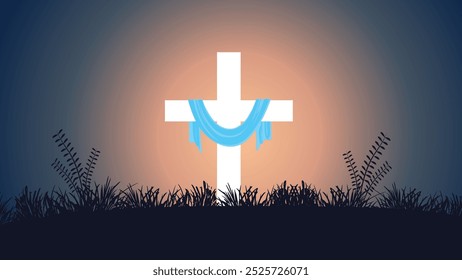 Vector minimalistic illustration of the Holy Cross an important holy symbol to represent the Son of God Jesus Christ