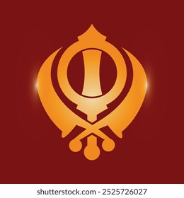 Vector minimalistic Illustration of the holy symbol of Khanda a religious symbol for Sikhs