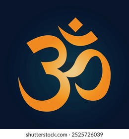 Vector minimalistic illustration of the sacred religious symbol of Hinduism OM mantra