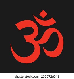 Vector minimalistic illustration of the sacred religious symbol of Hinduism OM mantra