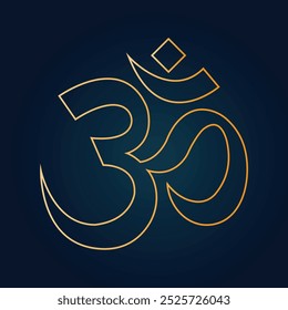 Vector minimalistic illustration of the sacred religious symbol of Hinduism OM mantra