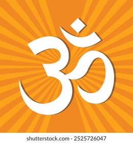 Ilustración minimalista del Vector sagrado del mantra OM del hinduismo