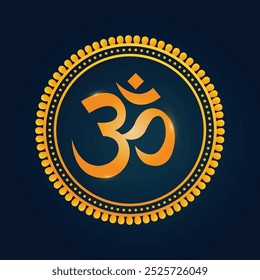 Vector minimalistic illustration of the sacred religious symbol of Hinduism OM mantra