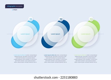 Vector minimalistic infographic template composed of 3 circles.