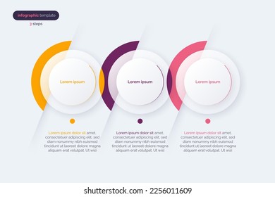 Vector minimalistic infographic template composed of 3 circles.