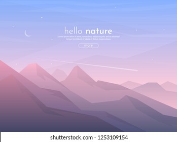 Vector minimalistic landscape. Mountains