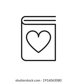 Vector minimalistic line style book with heart logo
