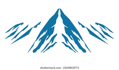 Vector minimalistic mountain illustration design with a white background.