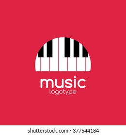 Vector minimalistic music piano logo. Music trendy symbol