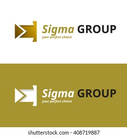 Vector minimalistic negative space greek letter logo  Sigma letter symbol