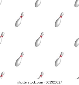 Vector minimalistic ninepins seamless pattern. Sports background.