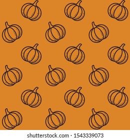 vector minimalistic pattern with pumpkins