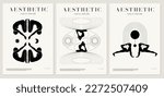 Vector minimalistic placard with illustration. Creative abstract artwork with hand drawn silhouette . Template for card, poster, banner, print for t-shirt, pin, badge, patch.