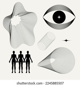 Vector minimalistic placard with illustration. Creative abstract artwork with hand drawn silhouette . Template for card, poster, banner, print for t-shirt, pin, badge, patch.