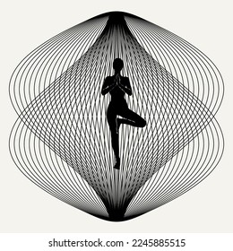 Vector minimalistic placard with illustration. Creative abstract artwork with hand drawn silhouette . Template for card, poster, banner, print for t-shirt, pin, badge, patch.