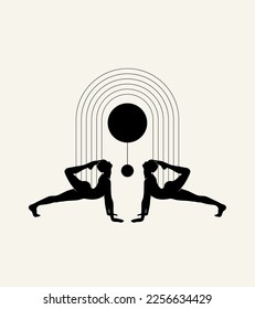 Vector minimalistic placard with illustration. Creative abstract artwork with hand drawn silhouette . Template for card, poster, banner, print for t-shirt, pin, badge, patch.