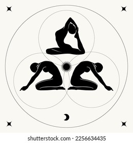 Vector minimalistic placard with illustration. Creative abstract artwork with hand drawn silhouette . Template for card, poster, banner, print for t-shirt, pin, badge, patch.