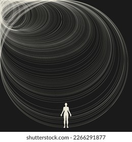 Vector minimalistic placard with illustration. Creative abstract artwork with hand drawn silhouette . Template for card, poster, banner, print for t-shirt, pin, badge, patch.