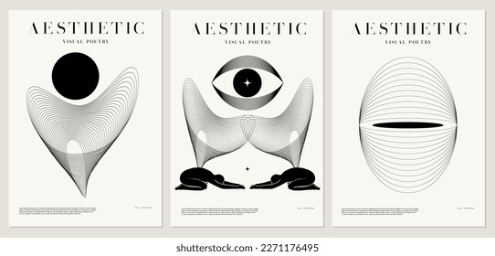 Vector minimalistic placard with illustration. Creative abstract artwork with hand drawn silhouette . Template for card, poster, banner, print for t-shirt, pin, badge, patch.