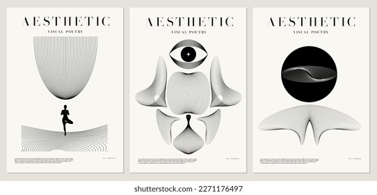 Vector minimalistic placard with illustration. Creative abstract artwork with hand drawn silhouette . Template for card, poster, banner, print for t-shirt, pin, badge, patch.