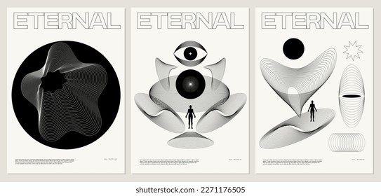 Vector minimalistic placard with illustration. Creative abstract artwork with hand drawn silhouette . Template for card, poster, banner, print for t-shirt, pin, badge, patch.