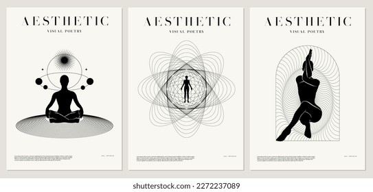 Vector minimalistic placard with illustration. Creative abstract artwork with hand drawn silhouette . Template for card, poster, banner, print for t-shirt, pin, badge, patch.