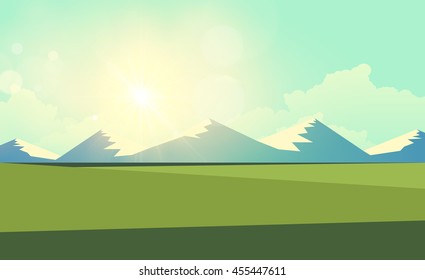 Vector minimalistic polygon style mountain landscape. Vector design eps10.

