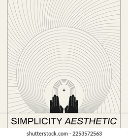 Vector minimalistic  quote typography background. Creative abstract artwork with hand drawn silhouette . Template for card, poster, banner, print for t-shirt, social media.