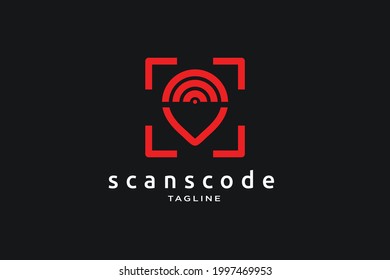 vector minimalistic scan code pin logo