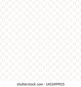 Vector minimalistic seamless pattern. Subtle black and white minimal geometric texture. Abstract monochrome background with small floral shapes, tiny lines. Delicate design for decor, wallpaper, web