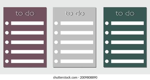 Vector minimalistic simple set of to do lists for planning.
