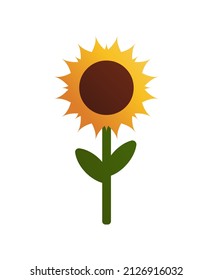 Girasol vectorial minimalista con un gradiente sobre fondo blanco.