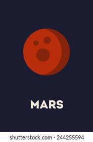 Vector minimalistic vertical banner with Neptune in interstellar space. Planet of solar system