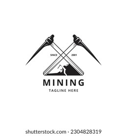 Vector mining logo template design