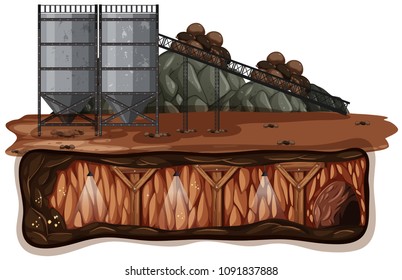 Un vector de minería en fondo blanco ilustración